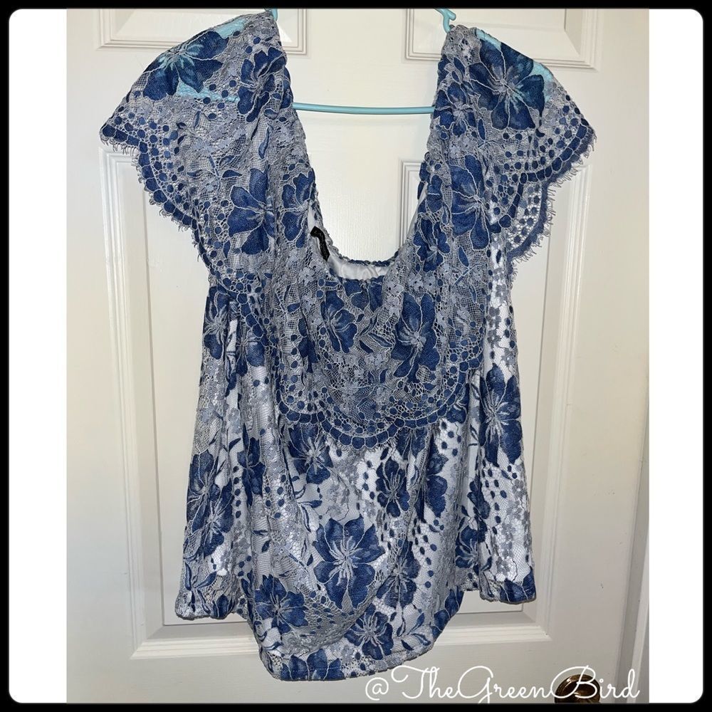 Lane Bryant Lace Off the Shoulder Top Sz 26/28 - Picture 4 of 11
